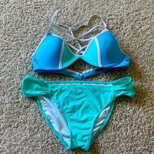 PINK bikini top and bottom